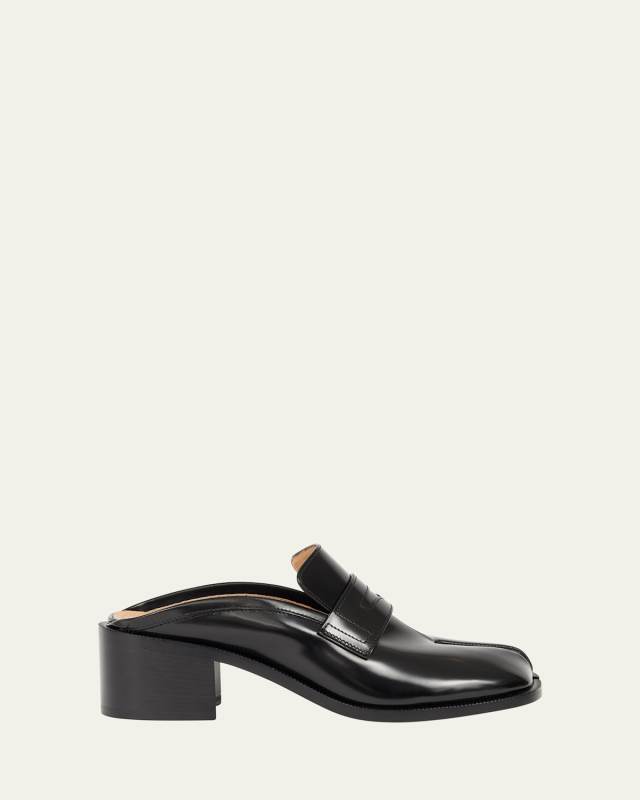 Tabi Leather City Split-Toe Loafer Mules